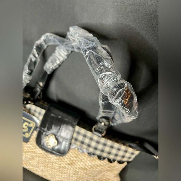 🤩 NEW ITEM! MC Marc Chantel Basket weave And Plaid Shoulder Bag Purse - Picture 5 of 10